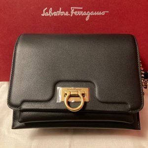 SALVATORE FERRAGAMO Small Gancini Trifolio Flap Crossbody Bag